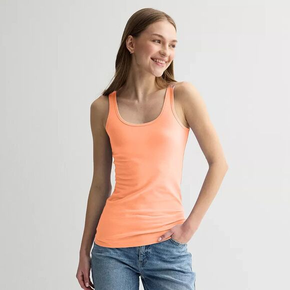 Juniors' SO Double Scoop Cotton Tank Tops Junior Size XS - Picture 3 of 5